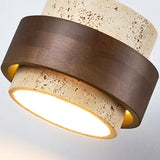 Owen Travertine Wabi-Sabi Ceiling Light - Handcrafted Minimalist Flush Mount