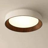 Plafonnier Ronan LED rond et minimaliste | Fini bois moderne