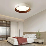 Plafonnier Ronan LED rond et minimaliste | Fini bois moderne
