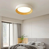 Plafonnier Ronan LED rond et minimaliste | Fini bois moderne