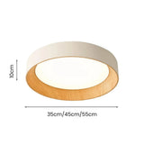 Plafonnier Ronan LED rond et minimaliste | Fini bois moderne