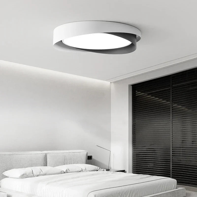 Solvane Minimalistische Doppelring-LED-Deckenleuchte | Moderne Aufbauleuchte