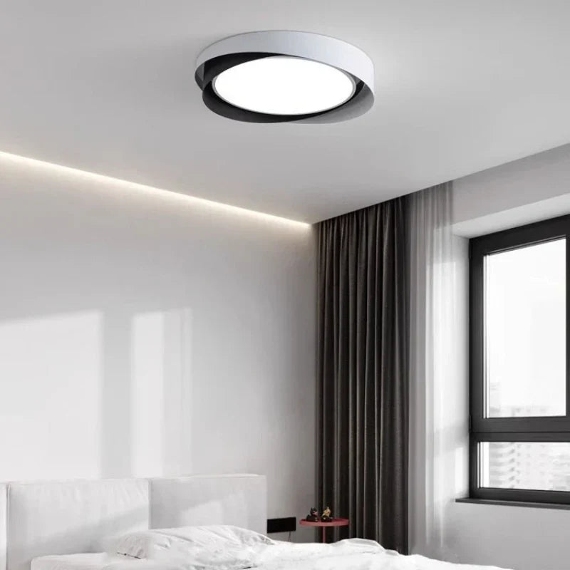Solvane Minimalistische Doppelring-LED-Deckenleuchte | Moderne Aufbauleuchte