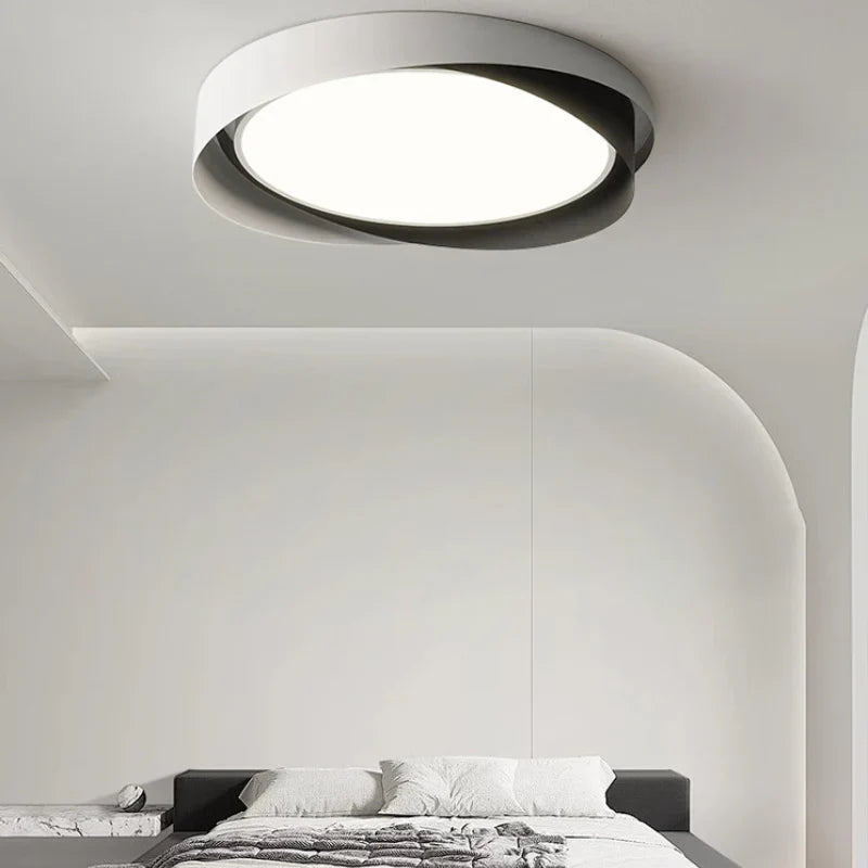 Solvane Minimalistische Doppelring-LED-Deckenleuchte | Moderne Aufbauleuchte