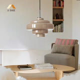 Valenra Macaron Orange Glass Pendant Light | Mid-Century Tiered Lamp