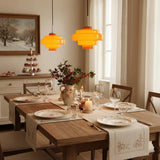 Valenra Macaron Orange Glass Pendant Light | Mid-Century Tiered Lamp