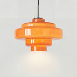 Valenra Macaron Orange Glass Pendant Light | Mid-Century Tiered Lamp