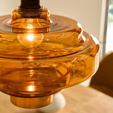 Valenra Macaron Orange Glass Pendant Light | Mid-Century Tiered Lamp