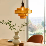 Valenra Macaron Orange Glass Pendant Light | Mid-Century Tiered Lamp