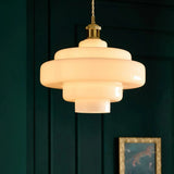 Valenra Macaron Orange Glass Pendant Light | Mid-Century Tiered Lamp