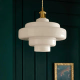 Valenra Macaron Orange Glass Pendant Light | Mid-Century Tiered Lamp