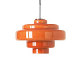 Valenra Macaron Orange Glass Pendant Light | Mid-Century Tiered Lamp