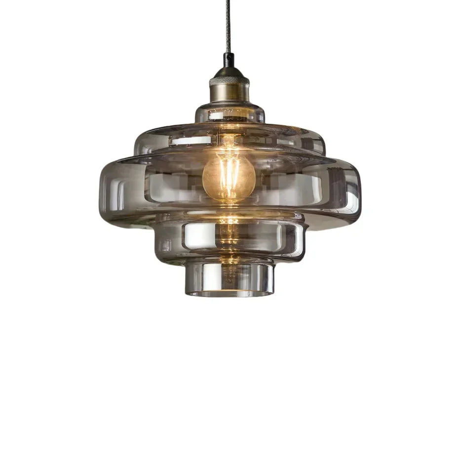 Valenra Macaron Orange Glass Pendant Light | Mid-Century Tiered Lamp