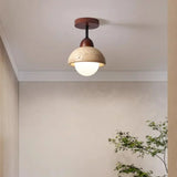 Suspension Velian Japandi en travertin naturel