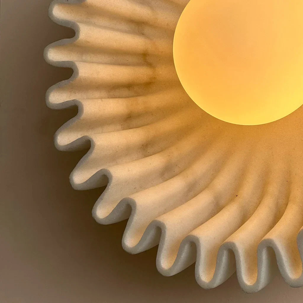 Marenys Modern Ceramic Flower Wall Light | Nordic Wabi-Sabi Sconce