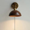 Vintage Wood Plug In Wall Lamp