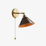 Vintage Wood Plug In Wall Lamp