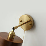 Vintage Wood Plug In Wall Lamp