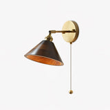 Vintage Wood Plug In Wall Lamp