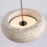 Yannick Wabi Sabi Travertin Pendelleuchte | Esstischlampe aus Naturstein