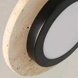 Zola Natural Travertine Pendant Light - Retro Wabi-Sabi LED Ceiling Lamp