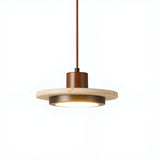 Zola Natural Travertine Pendant Light - Retro Wabi-Sabi LED Ceiling Lamp