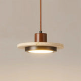 Zola Natural Travertine Pendant Light - Retro Wabi-Sabi LED Ceiling Lamp