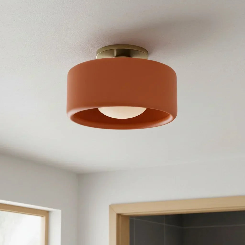 Zora Minimalist Porcelain Ceiling Light | Scandinavian Flush Mount