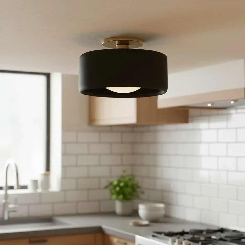 Zora Minimalist Porcelain Ceiling Light | Scandinavian Flush Mount