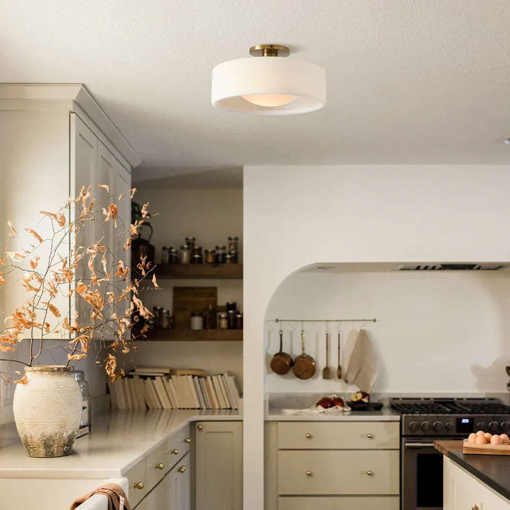 Zora Minimalist Porcelain Ceiling Light | Scandinavian Flush Mount