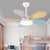 Modern Colorful Kids Pendant Ceiling Fans with Light for Bedroom