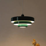 Vintage Layered Shade Pendant Light, Orange Retro Hanging Lamp for Kitchen Island & Seating Area