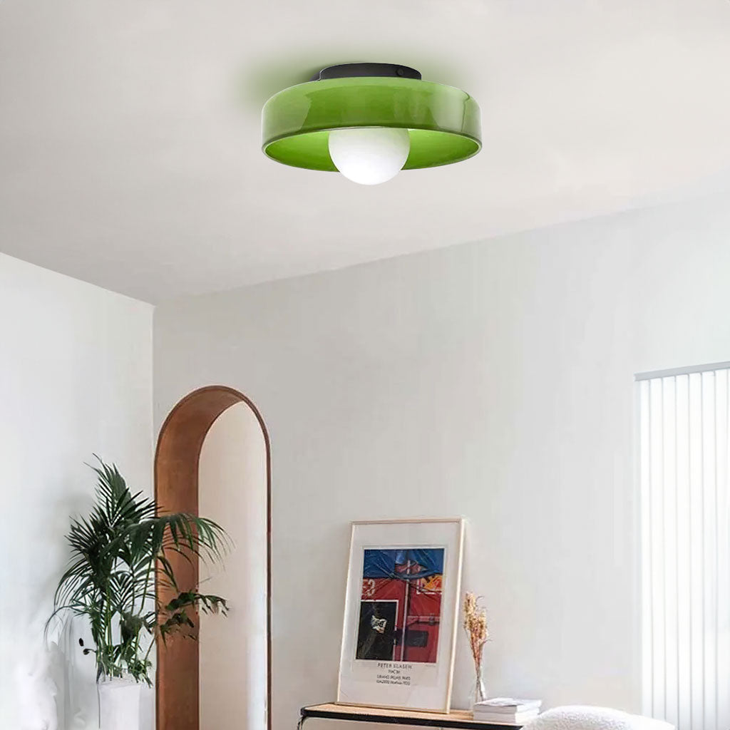 Morrow Glass Disc Flush Mount Ceiling & Wall Light | Modern Designer Sconce