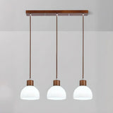 Bragi 3-Light White Ribbed Glass Pendant Lamp | Modern Dining Room Light