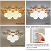 Globes Cluster Modern Bamboo Glass LED Flush Mount Ceiling Lights for Bedroom